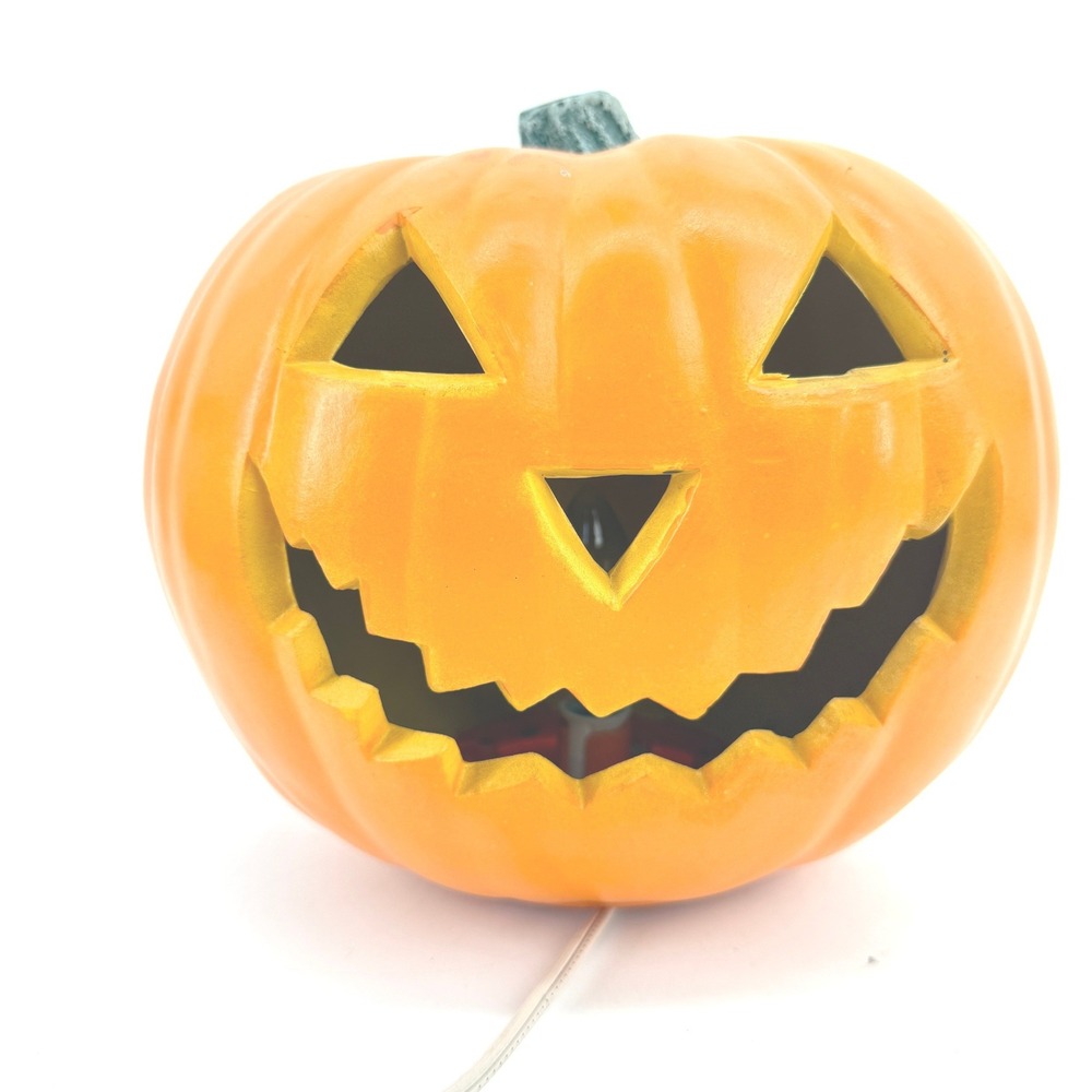 Gemmy Pumpkin Blow Mold VTG OS Orange Light Up Jack O Lantern Decor